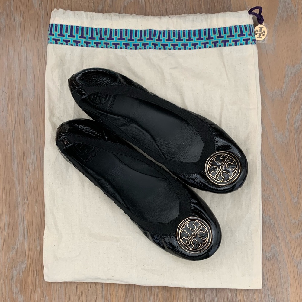 Tory Burch Black Patent Ballet Flat Size 9